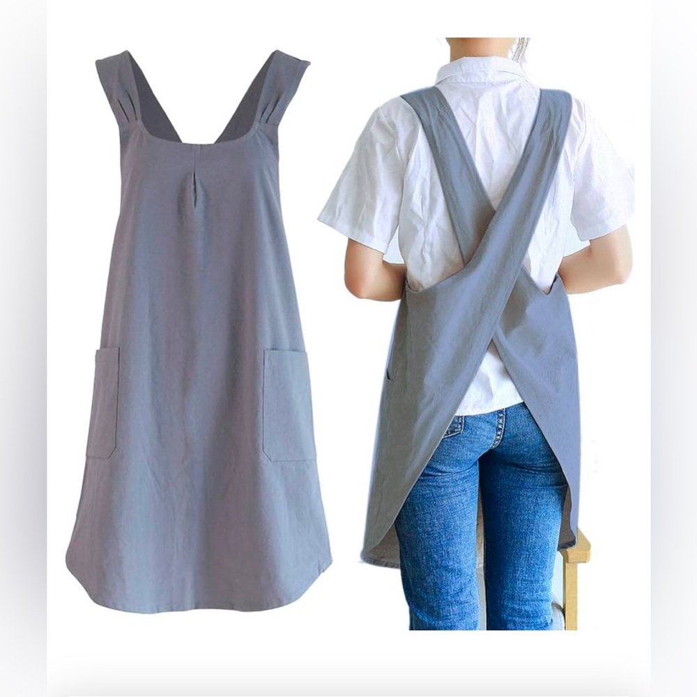NWOT Japanese Linen Cross Back Kitchen Apron